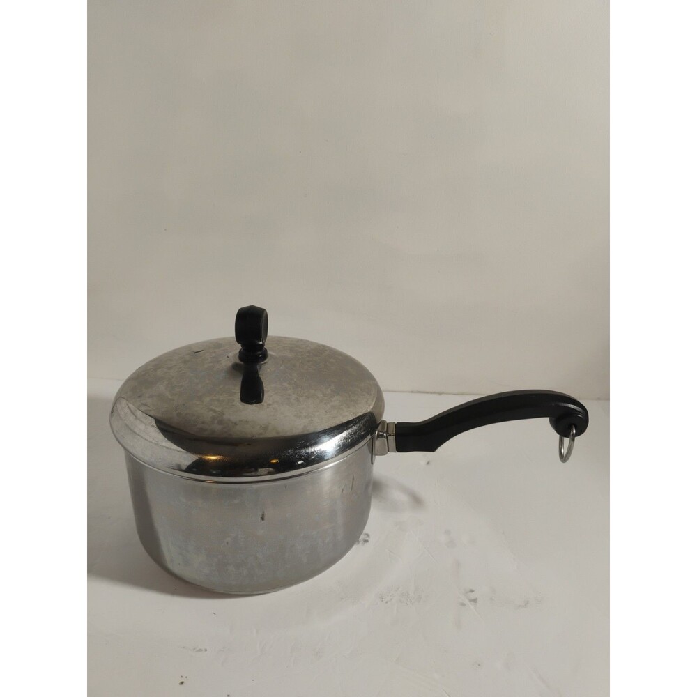 Vintage FARBERWARE 2 Qt Saucepan & Lid Aluminum Clad Stainless Steel Yonkers NY